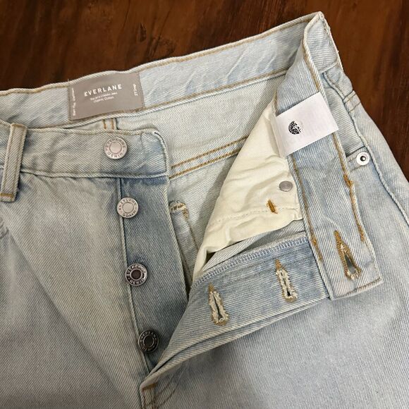 EVERLANE 90s Cheeky Jeans Light Blue Denim Cotton High Rise Cropped - Picture 5 of 14